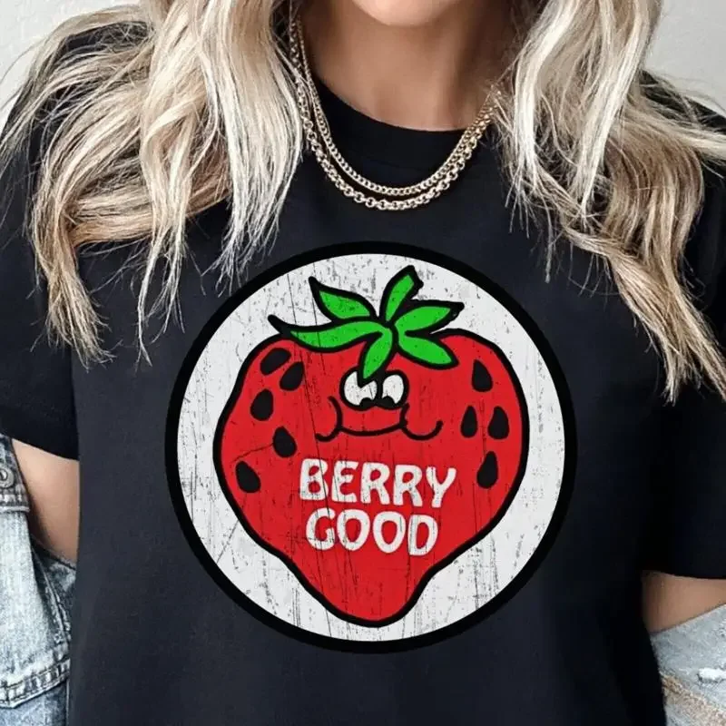 Vintage Scratch And Sniff Sticker T Shirt Strawberry Berry Good