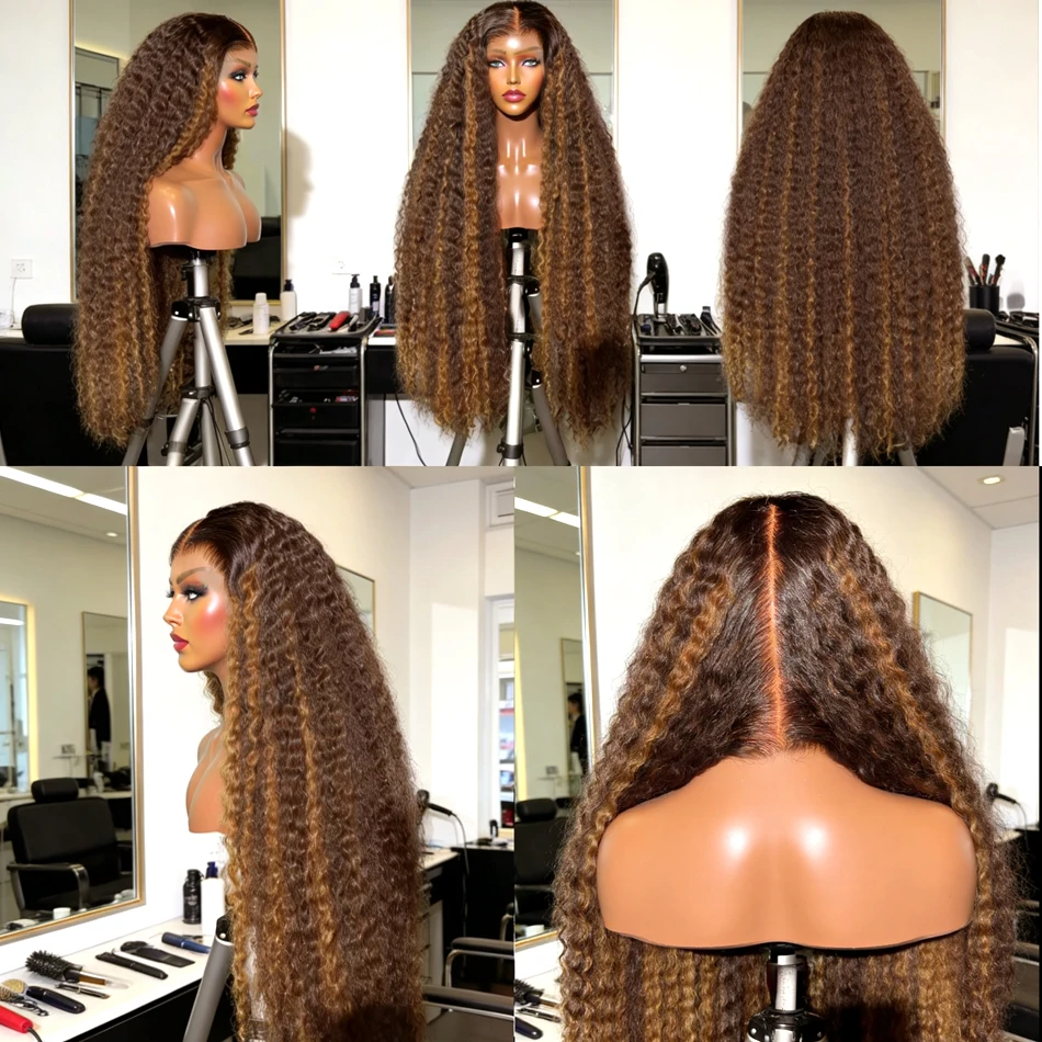 

Deep Curly Wave Human Hair Wigs 427 Highlight 13X6 Hd Lace Frontal Wig Human Hair 250% Water Wave Pre-plucked Brazilian Wig