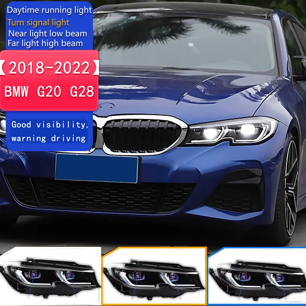 

Фара для BMW G20 G28 Светодиодная фара 2018-2022 Фары 325i 320i DRL Указатель поворота Дальнего света Объектив проектора «Ангельский глаз»