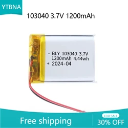 103040 3.7V 1200mAh Li-polymer Rechargeable Battery for GPS Navigator MP3/4/5 Bluetooth Headset PS4 Batteries Diy Tools Electric