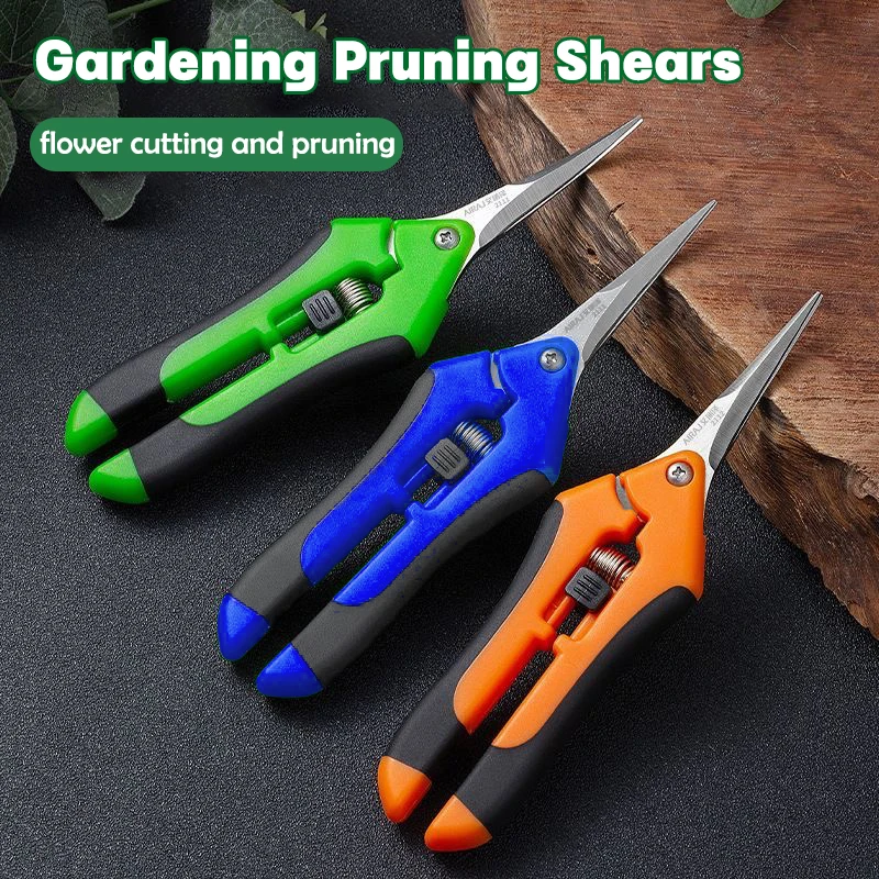 Gardening Scissors Hand Pruner Pruning Shears Trimming   grapes Scissors with Straight Elbow Stainless Steel Blades for Plant