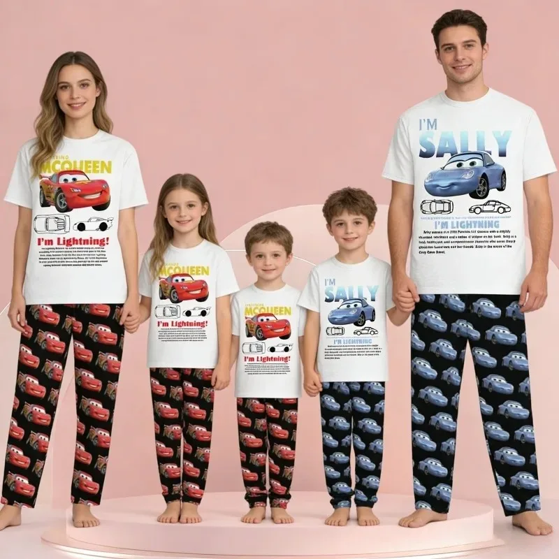 

2026 The Cars Lightning McQueen & SALLY T-shirt Long Trousers Set Unisex Valentine's Day Gift Hot Sale Faddish Casual Set moto