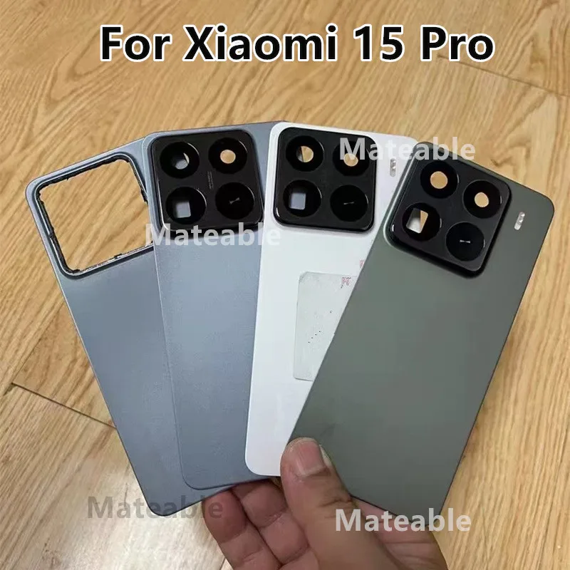 Mi15Pro  Battery Back Cover For Xiaomi 15 Pro 15Pro Mi Rear Housing Case Replace Phone Repair Spare Parts + Camera Lens