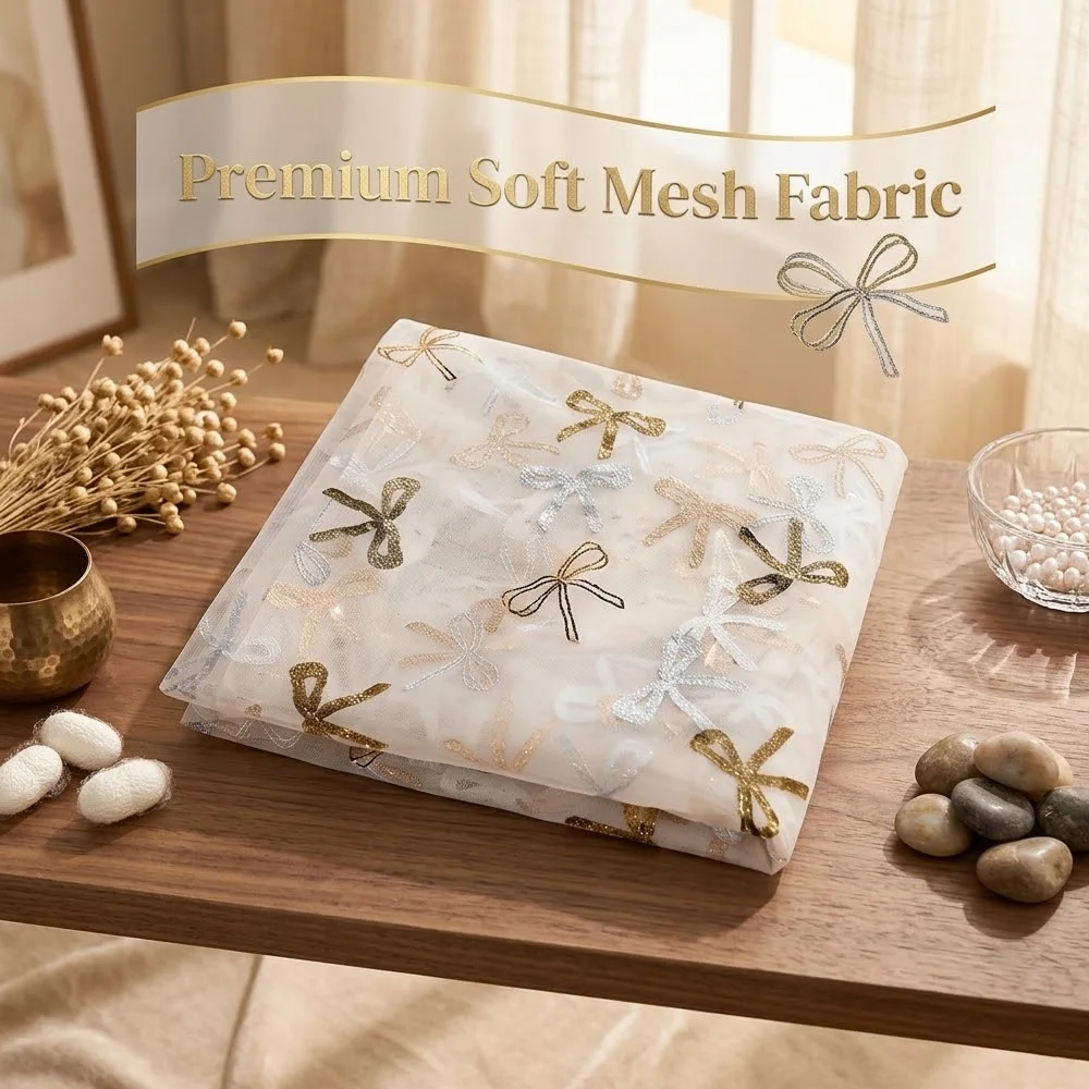 Golden Bow Tulle Table Runner 70x300cm Sheer Mesh Table Flag for Wedding Birthday Party Christmas Romantic Home Table Decor