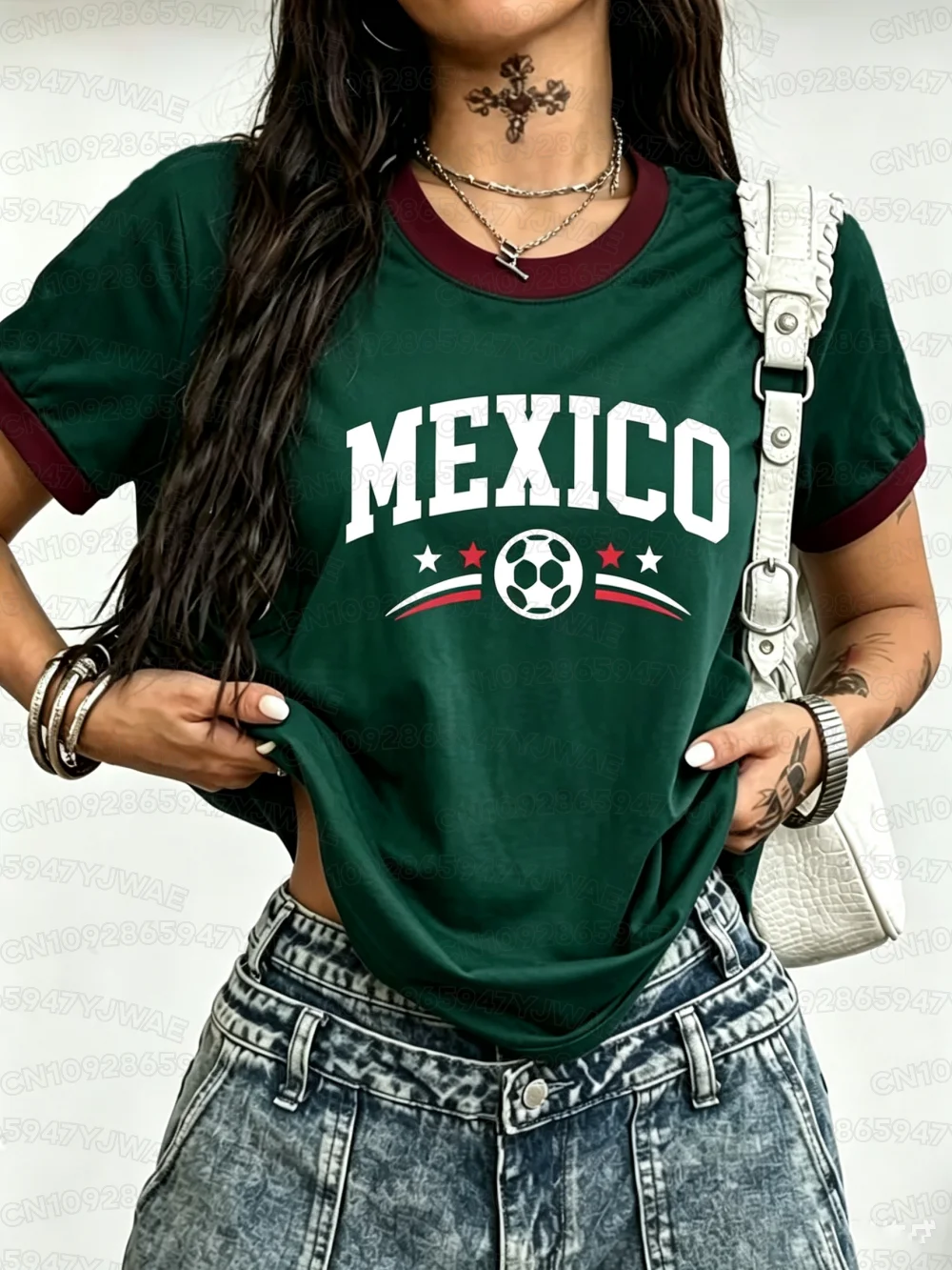 Summer Women's Men's Mexico Print Round Neck Short Sleeve T-Shirt Graphic Tee Jerseys Plus Size Sport Casual T-Shirt