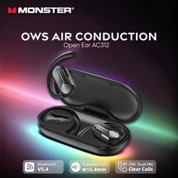 Monster OWS bezprzewodowe słuchawki Bluetooth 5.4 przewodnictwo powietrzne otwarte słuchawki sportowe 31H ENC redukcja szumów IPX5 zaczepy na uszy