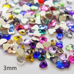 wholesale 3mm Mini Heart INS Hot Flat Back Nail Rhinestone Special Shaped Crystals Nail Art Stones 3D Personalized Decoration