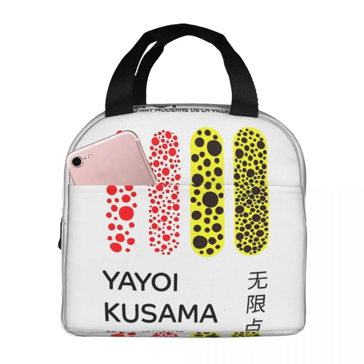 Yayoi Kusama Abstract Pumpkin Resuable Lunch Box for Women Waterproof Thermal Cooler Food Insulated Lunch Bag For Travel Work