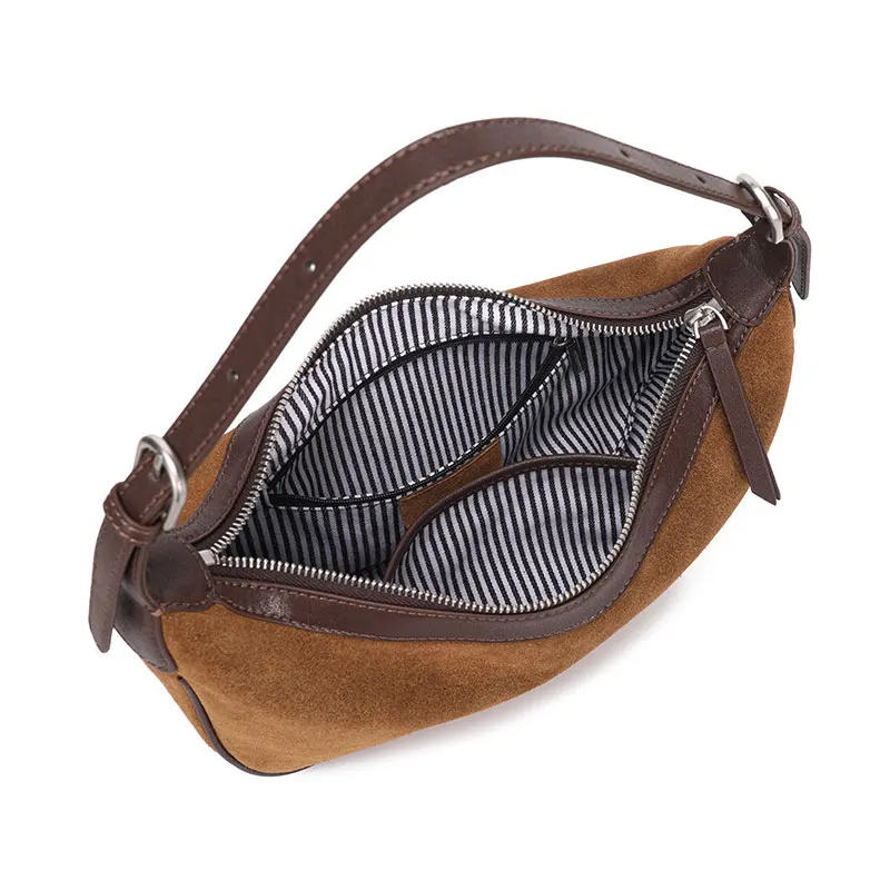 2026 Borsa delle nuove donne Borse a tracolla da donna in pelle scamosciata di design di lusso Borse Hobos femminili in pelle bovina smerigliata alla moda