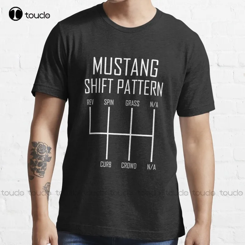 

New Mustang Shift Pattern Classic Car Hot Rod Mustang T-Shirt Cotton Tee Shirt S-3Xl Men'S Shirts Custom Aldult Teen Unisex