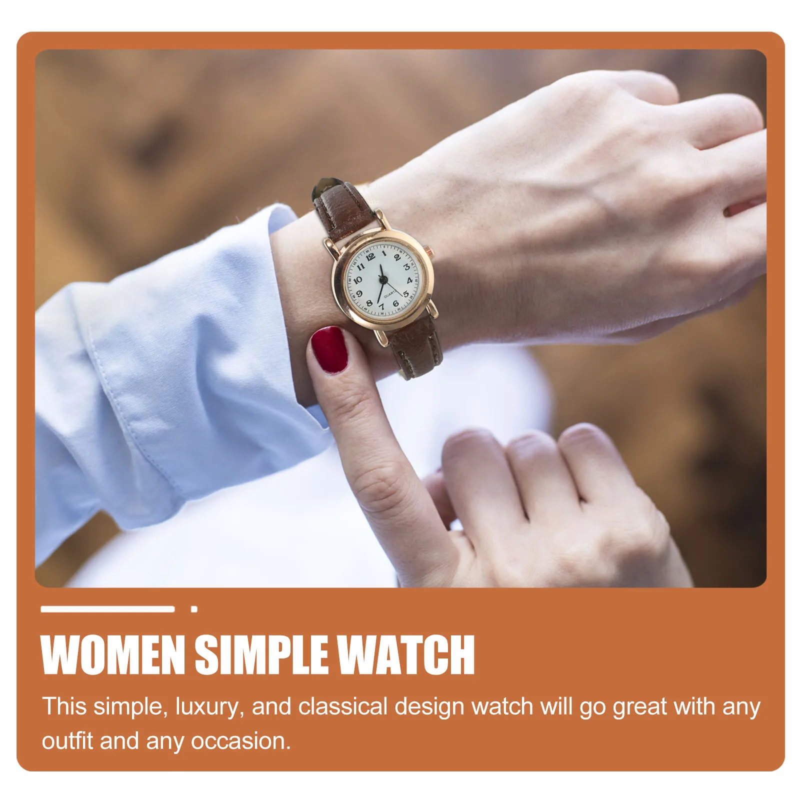 Stylish Simple Women Smellless Face Small Digital Table Watch For Ladies Girls Students Brown Gift Packaging Quartz