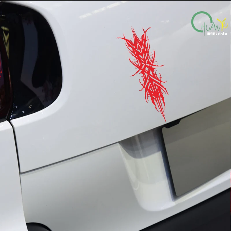 Car body decals with thorny patterns to cover large scratches, waterproof and reflective decorative stickers