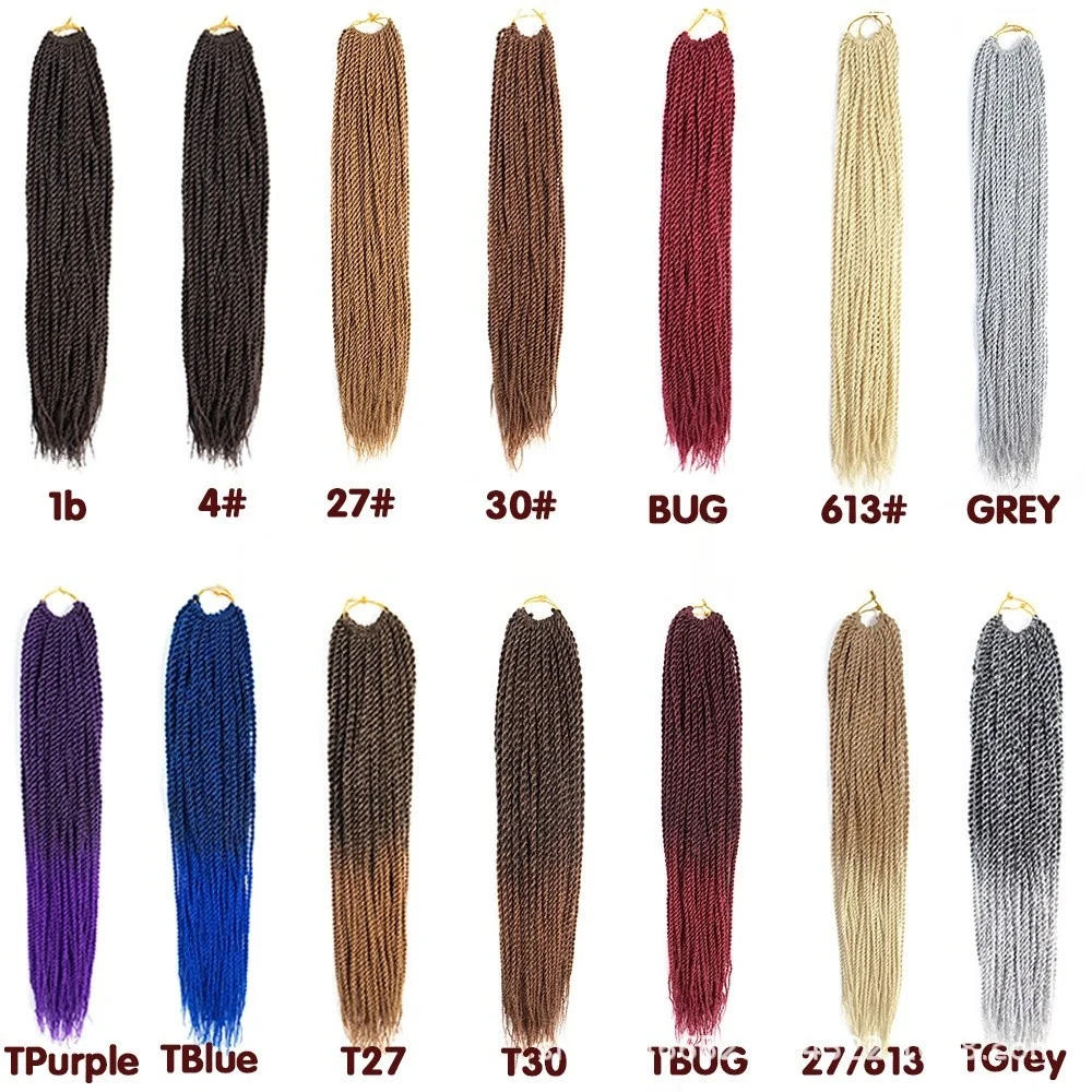 السنغالية تويست كروشيه اصطناعي تجديل الشعر 18 بوصة كروشيه اصطناعي الشعر أومبير تجديل الشعر درجة حرارة منخفضة الألياف الشعر