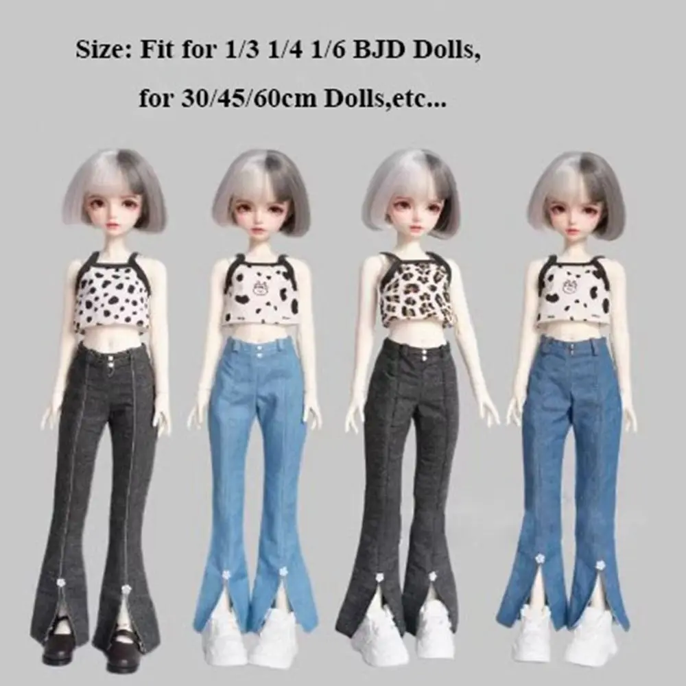 Spodnie dzwony do noszenia na co dzień, urocze mini spodnie dla lalek, akcesoria DIY, eleganckie dla lalek 1/3, 1/4, 1/6, 30/45/60 cm