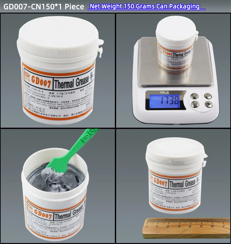 GD007 Wärmeleitpaste Gips Kühlkörper Verbindung Kühlnetz Gewicht 0,5/1/3/7/15/30/150 Gramm für CPU SSY ST CB CN MB BA BR – Detail 14