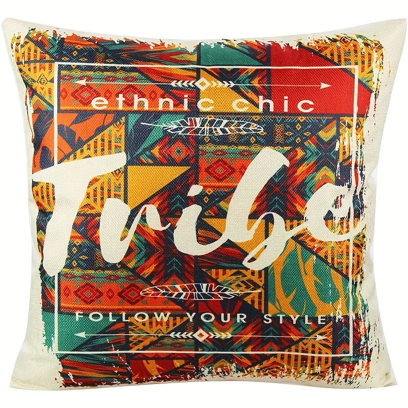 4pcs Africa Ethnic Throw Pillow Covers Indian Outdoor Home Decor African Tribal Decorative Multicolor Cushion Cases Drum Totem