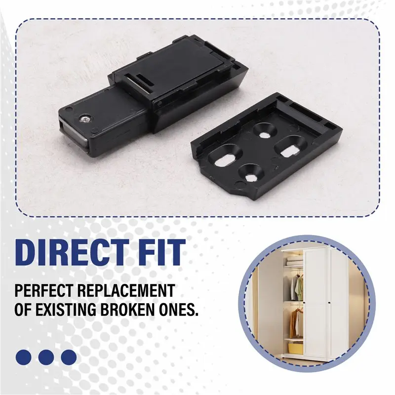 ABKQ-2 Pack Heavy Duty Push Latch & Lock For Door Touch Latches And Catch Magnet Push Release Drawer Pull Tip, Black Dura