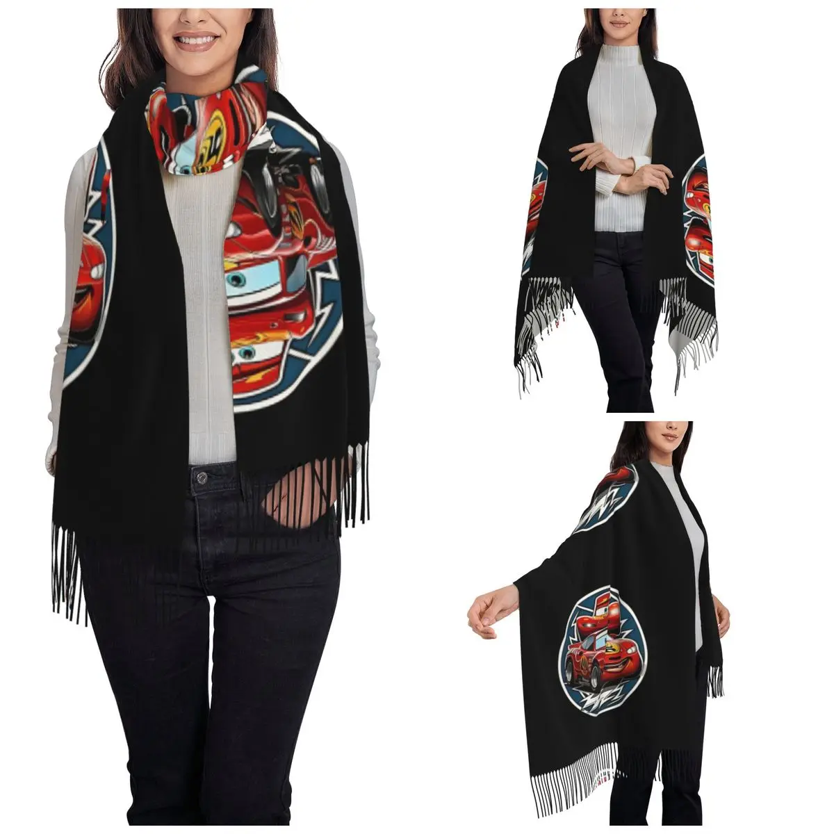 Copie De Lightning Mcqueen Shawls Wraps Women Winter Warm Large Soft Scarf Neckerchief Shawl Scarves