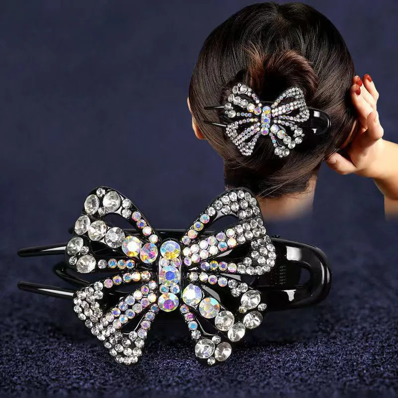 Elegant sparkly crystal flower decorative hair clip stylish hair comb for women and girls to wear