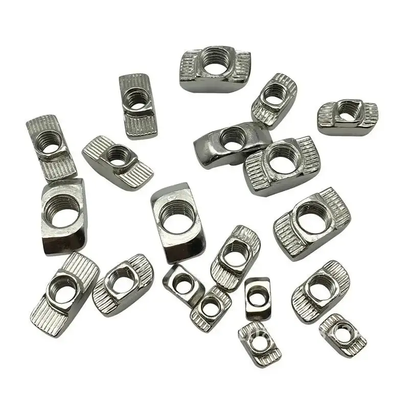 

50PCS M3 M4 M5 M6 M8 Aluminum Profile T Nut Hammer Head Sliding Slide Nut Carbon Steel T Slot Nut Fasteners EU 202030304040 4545