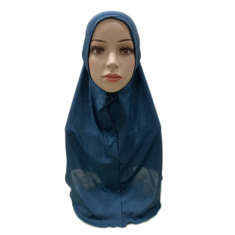 Adults or Big Girls Medium Size 62*62cm Prayer Hijab Muslim Instant Scarf Islamic Headscarf Hat Amira Pull On Headwrap Shawls