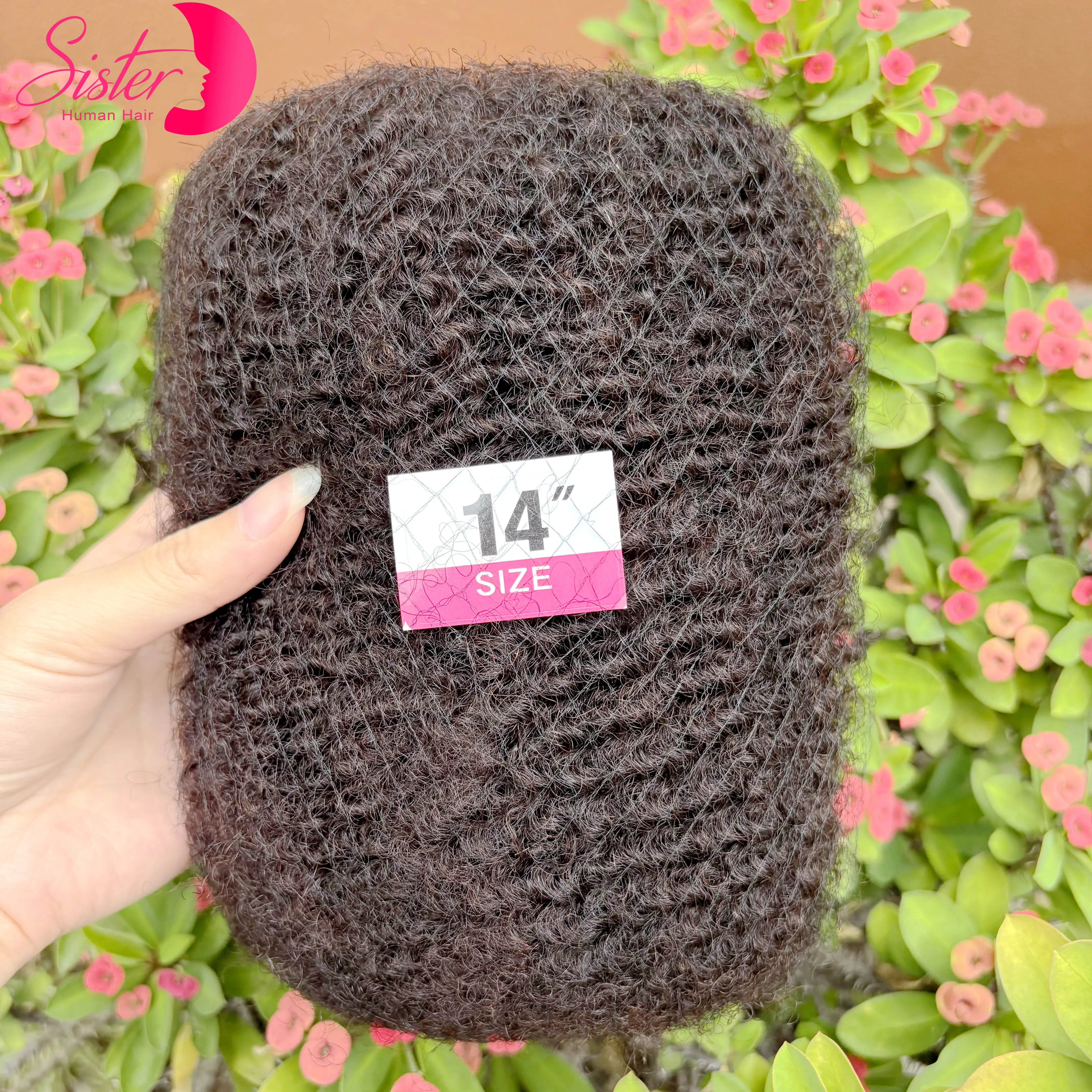 Estensioni dei capelli umani sfusi afro crespi da 10-18 pollici 4C senza trama Remy brasiliana naturale per locs Micro intrecciatura twist confezione da 30/50 g