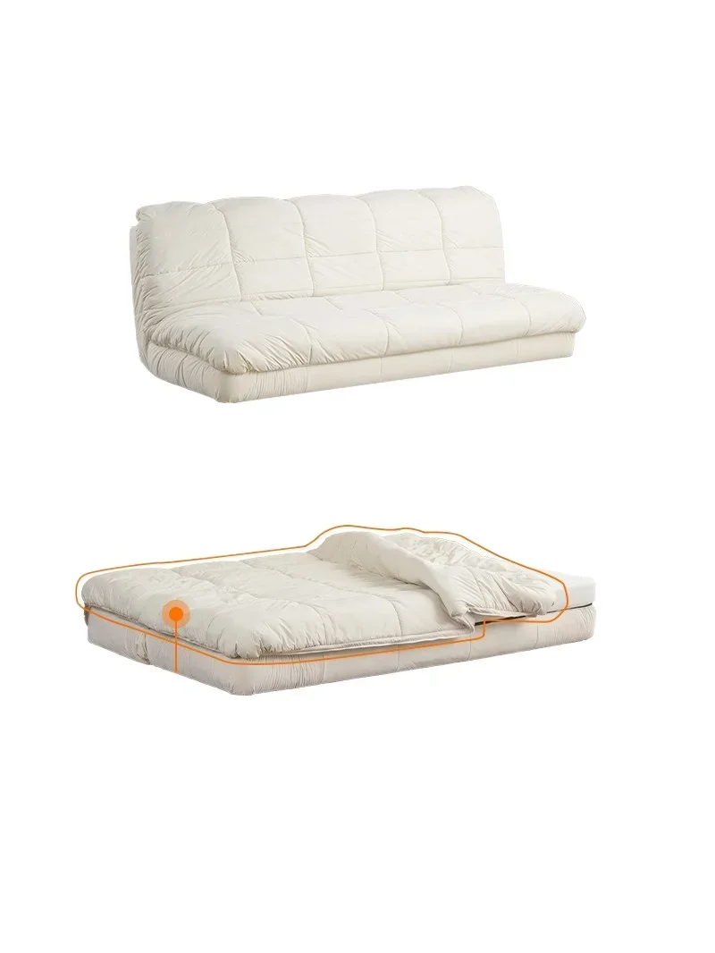 Medieval cloud sofa bed solid wood folding dual-purpose Japanese 2025 new small apartment living room double