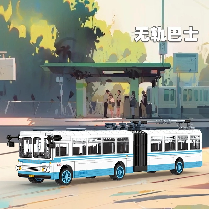 Blocs de construction de modèle de Bus sans piste, petites briques, jouet éducatif créatif pour enfants, apprentissage de la tige