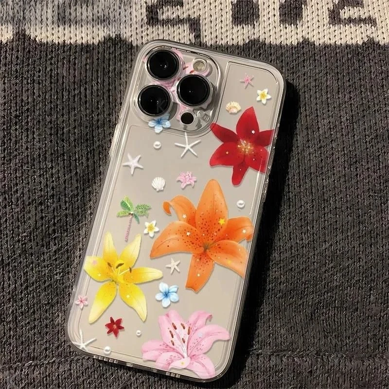 

Kapok Lily Flower Transparent Phone Case For Samsung Galaxy S23 S24 S22 S25 Ultra Plus Cover For Galaxy S24+ S23+ S22+ S25+ Fund