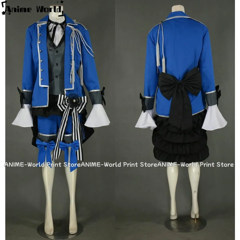 《Custom Size》Anime Black Butler Ciel Phantomhive Knight Unifrom Cosplay Costume Halloween Clothes