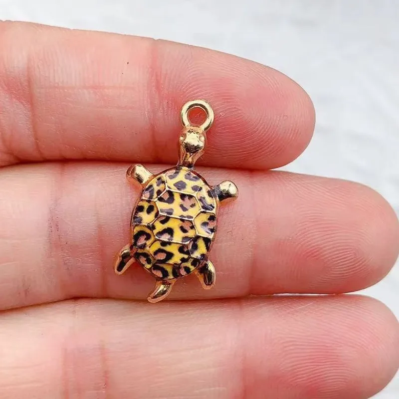 10pcs Enamel Sea Turtle Charm for Jewelry Making Supplies Bulk Animal Cute Necklace Pendant Phone Earring Charms Diy Accessories