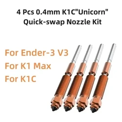 Kit de boquillas de intercambio rápido K1C, 4 piezas para Creality K1 Max K1C Ender-3 V3 Swift, instalación de impresión de alto flujo mejorada