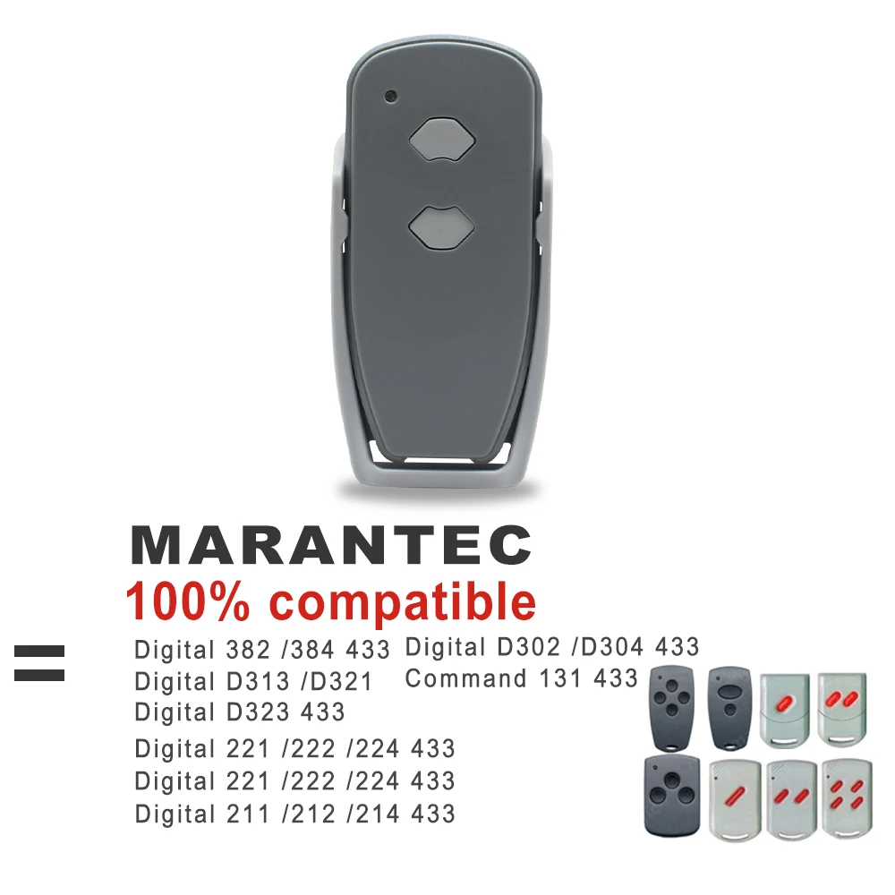 1-20PCS MARANTEC Garage Door Remote Control Clone MARANTEC Digital 382 384 D302 D304 D313 D321 211 212 214 433.92MHz Fixed Code