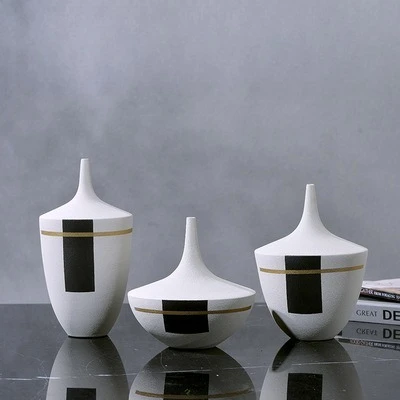 Simple dining table ceramic vase creative living room dried flower arrangement ornament