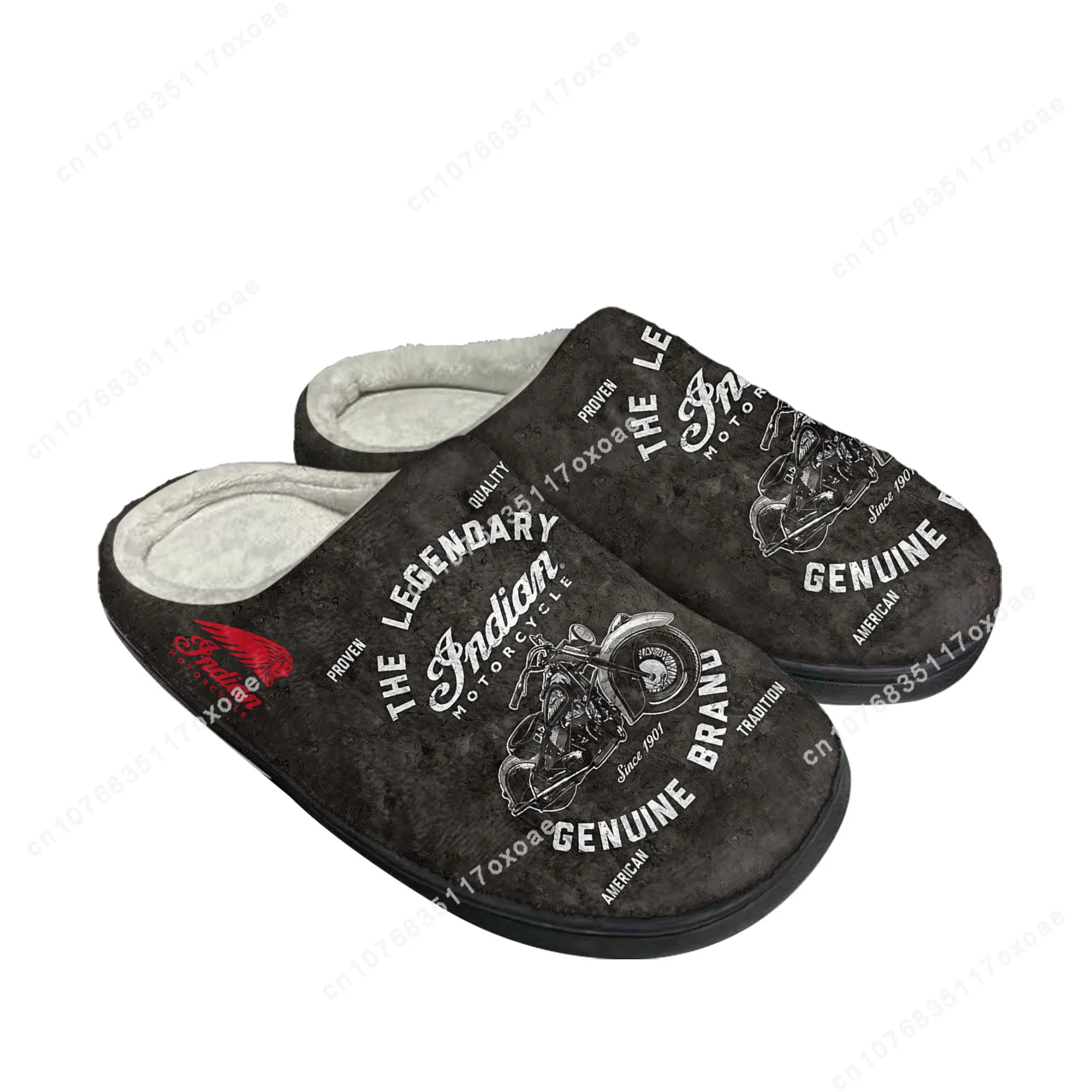 Indian Vintage Motorcycles Home Cotton Slippers Mens Womens Plush Bedroom Casual Keep Warm Shoes Thermal Slipper Custom Shoe