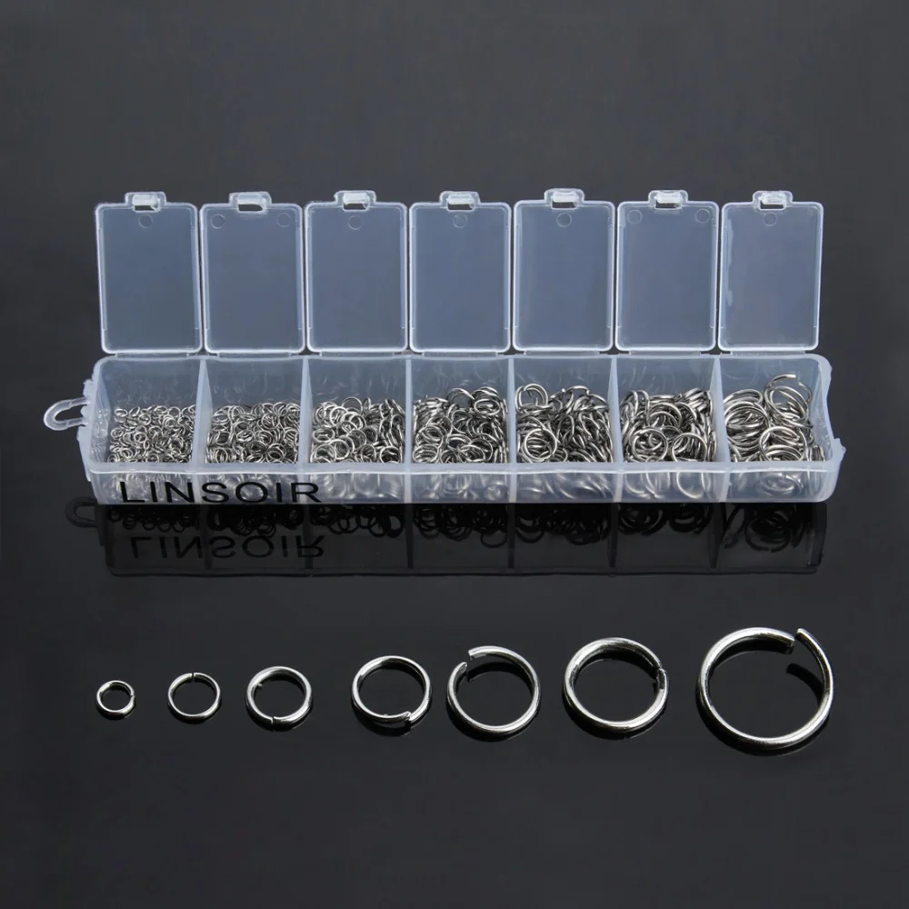 1 Box 3-10mm Stainless Steel Open Jump Rings Split Rings Link Loop Connectors For DIY Jewelry Making Crafts Necklace Accessories image 2
