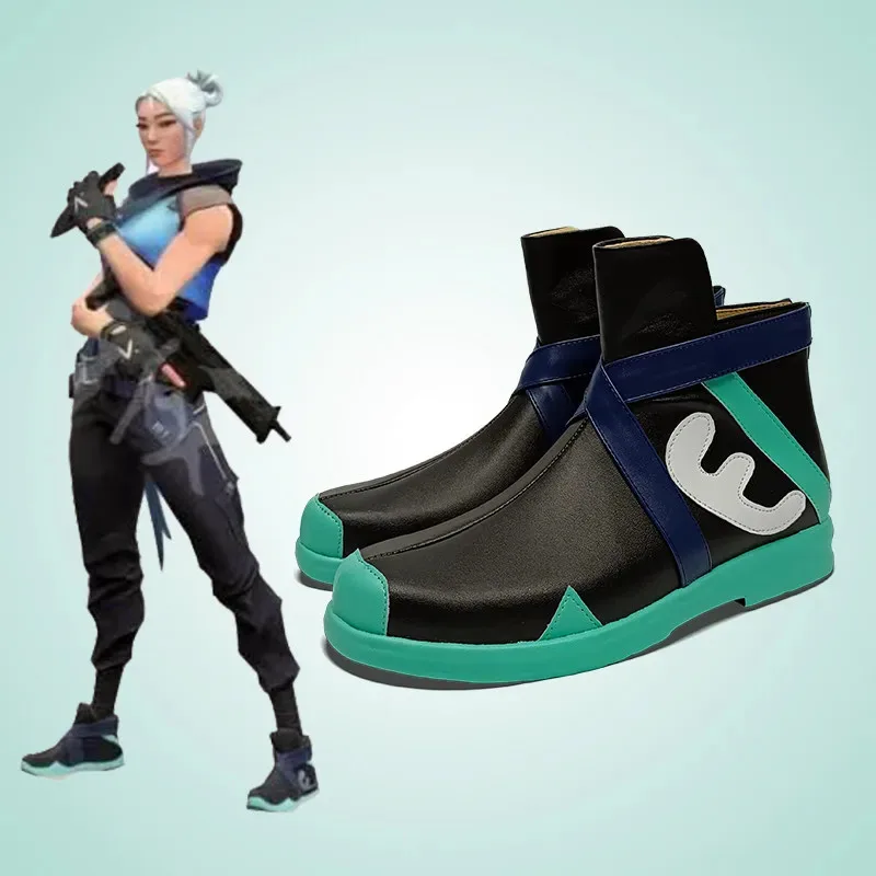 アニメゲームVALORANTのジェットキャラクター用のコスプレ靴とブーツ。 ハロウィンやクリスマスパーティーに合わせてカスタマイズされました。
