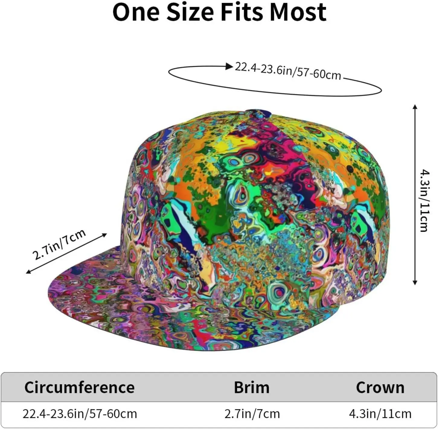 Trippy Psychedelic Baseball Hat Caps Sun Protection Hat Outdoor Trucker Hat Adjustable Size for Women Men