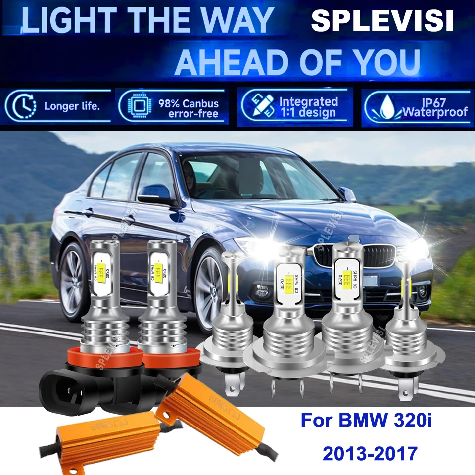 

H7 477 H11 Load Resistors Canbis LED Headlight Fog Bulbs adopted with good grade led chips For BMW 320i 2013 2014 2015 2016 2017