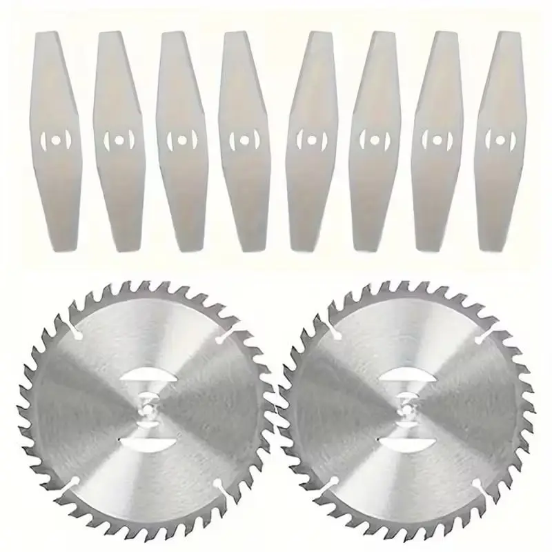 10 Pack Brush Cutter Blade Replacement Kit, 6 Inch Stainless Steel Saw Blades and Square Metal Trimmer Blades for Weed Eater, Cordless Brush Cutter and Lawn Maintenance