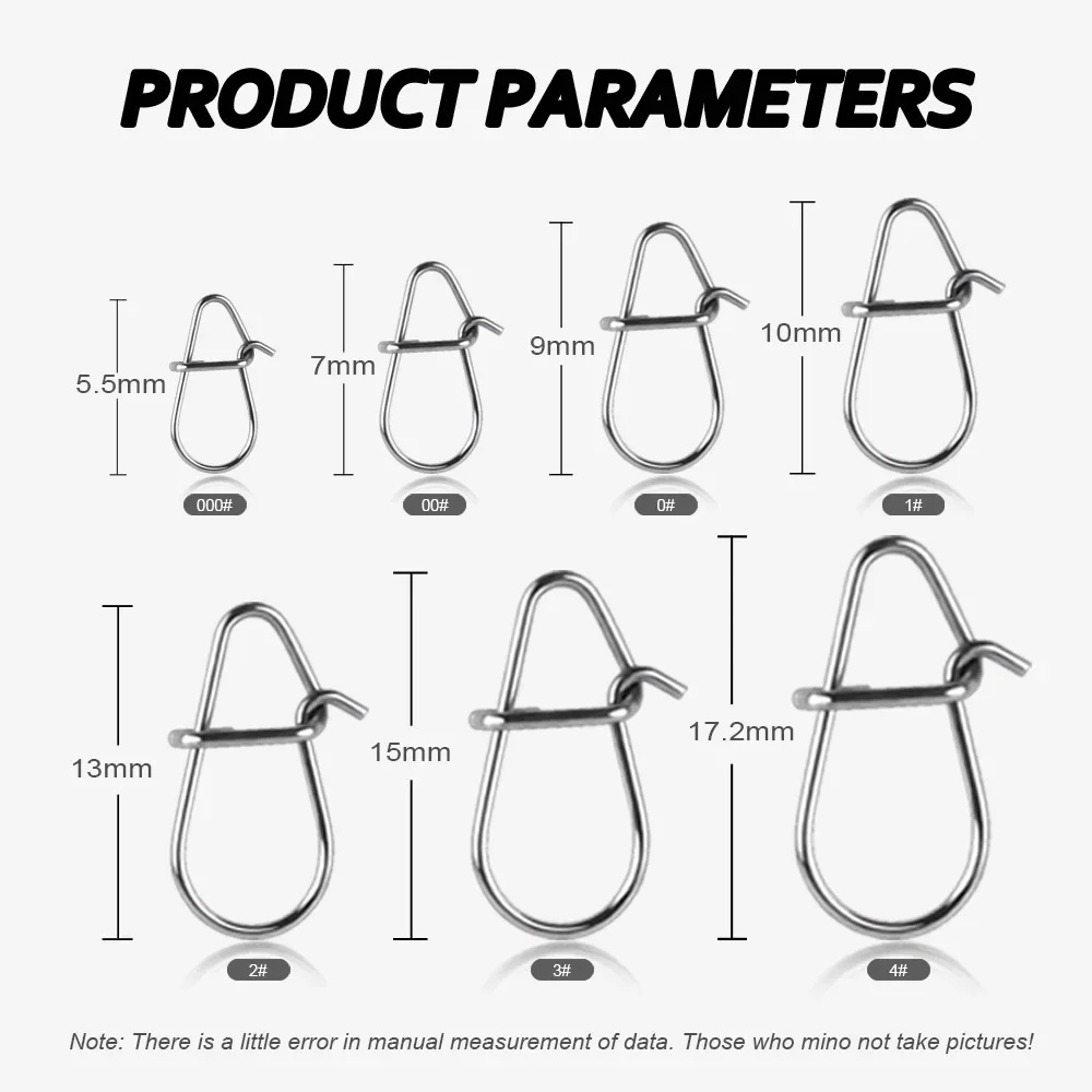 100pcs Swivels Snap Connector Lure Kit Hook Buckle Clip Pin Fastlock Rolling Pin Ring Gear Fishing Tackle Accessories Swivel