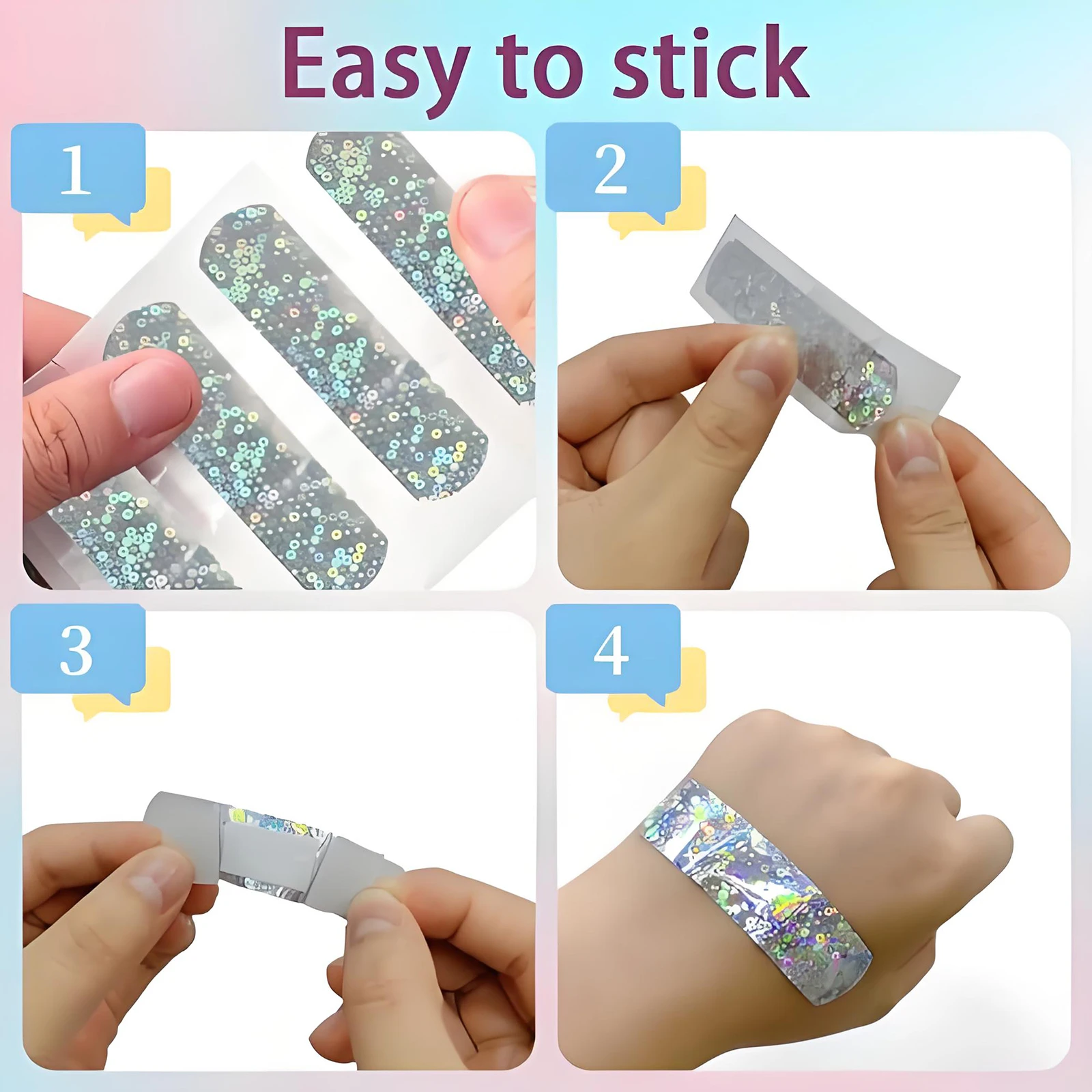 20/40 Stück Combo Star Glitter Haftpflaster, atmungsaktiver Verband, Erste-Hilfe-Wundversorgung für alle Altersgruppen, Einzelverpackung, tragbar – Detail 6