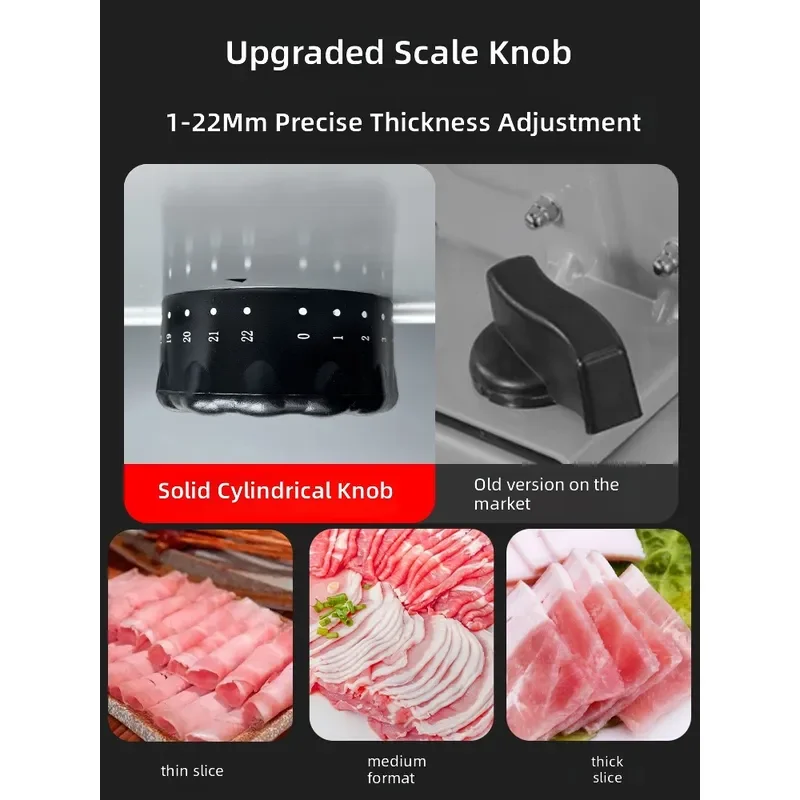 Semi-automatic Electric Meat Slicer, Frozen Lamb & Beef Roll Cutting Machine, Household Kitchen Equipment for Hot Pot Food