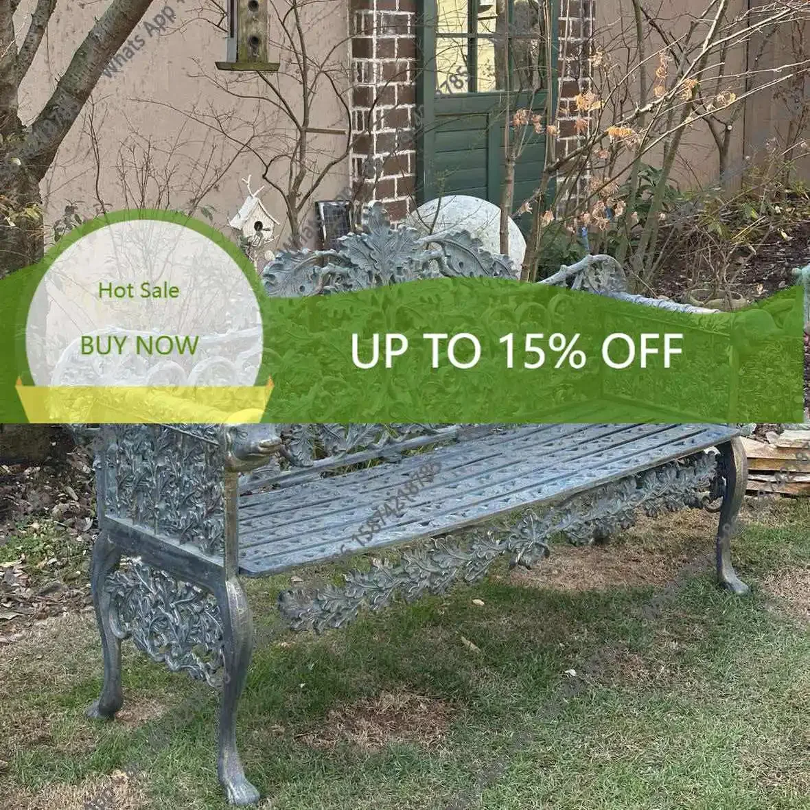 67 N JCraft Garden Hollow Pattern Cast Iron Old Gardening Tables And Chairs Terrace Balcony Courtyard Dog Head Ivy
