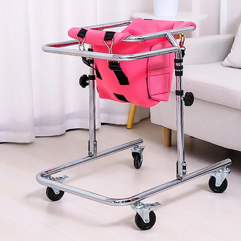 4-Wheel Rollator Walkers, Suitable Height for Children with Cerebral Palsy Mobility Aid Walkers with Seat Basket Walking Aids