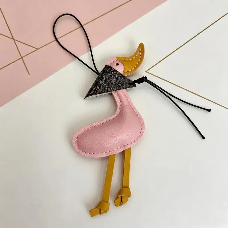 Kreativer Schal-Enten-Entenküken-Autoschlüsselanhänger aus PU-Leder, Taschenanhänger, Autoschlüsselanhänger-Dekoration – Detail 2