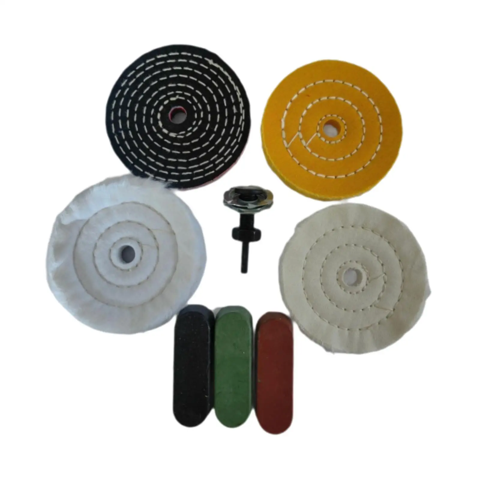 Buffing Polishing Wheel Kit Soft Easy to Install Accessories Reusable Polishing Compound Kit for Wood Jewelry Chrome Metal Glass