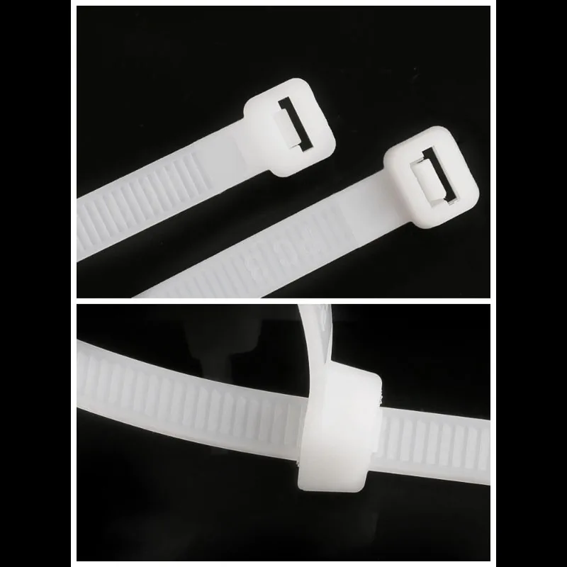 100 Pcs Nylon Adjustable Self-locking Cord Ties Reusable Plastic Wire Ties for Home Office Strong Fixed Cable Ties
