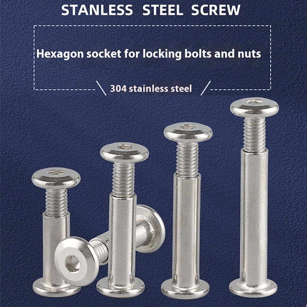 2025 New Stainless Steel Flat Hex Hexagon Socket Head Furniture Rivet Connector Insert Joint Sleeve Cap Nut