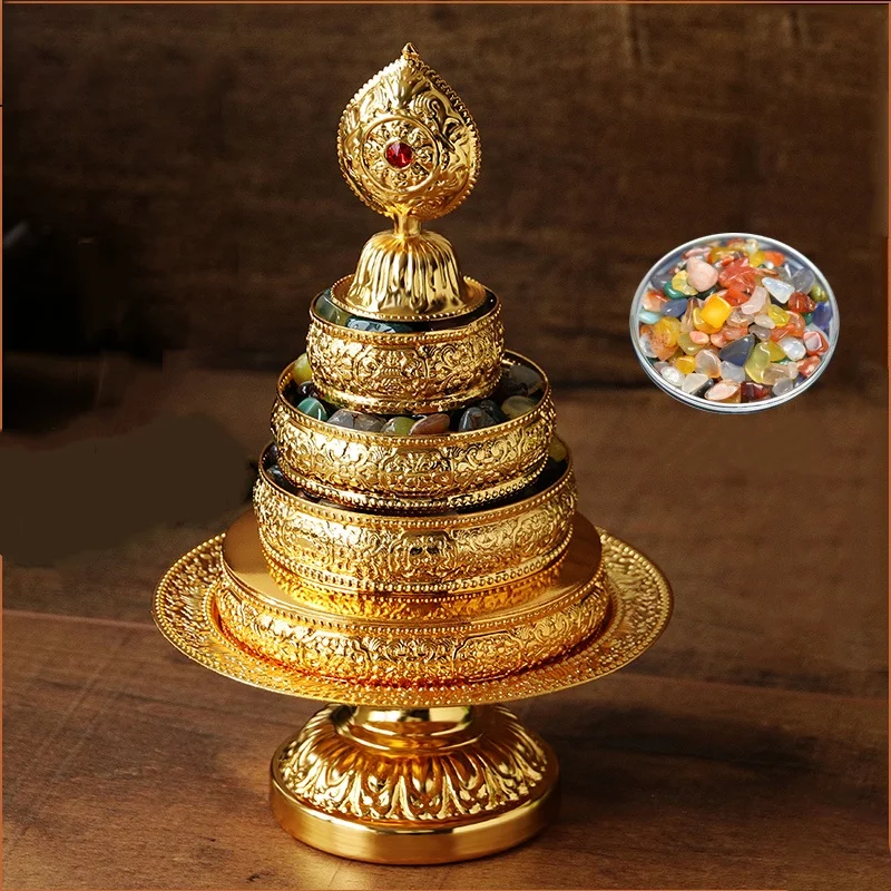 

Buddhist Manza Eight Auspicious Symbols Tantric Alloy Craft Eight Auspicious Tribute Tray